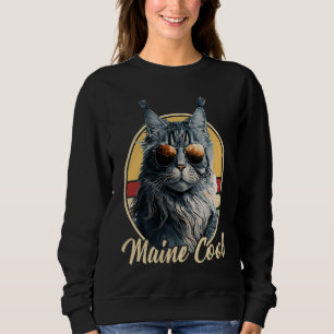 Maine Coon Katze Retro-Outfit Maine Coole Tier Kit Sweatshirt