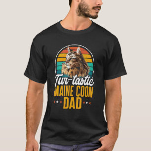 Maine Coon Katze Retro Vintage Fur Tastic Maine Co T-Shirt