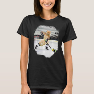 Maine Coon Katze spielt Eishockey Premium T-Shirt