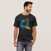 Maine Coon Katze Surft T-Shirt (Vorne ganz)