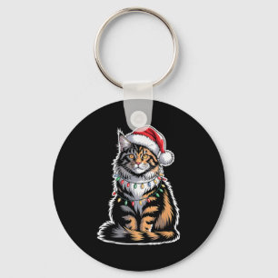 Maine Coon Katze Weihnachten Xmas Kätzchen Katzenl Schlüsselanhänger