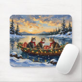 Maine Coon Katze Weihnachtsboot Urlaub Mousepad (Mit Mouse)