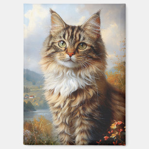 Maine Coon Katzenbaby-Porträt Magnet