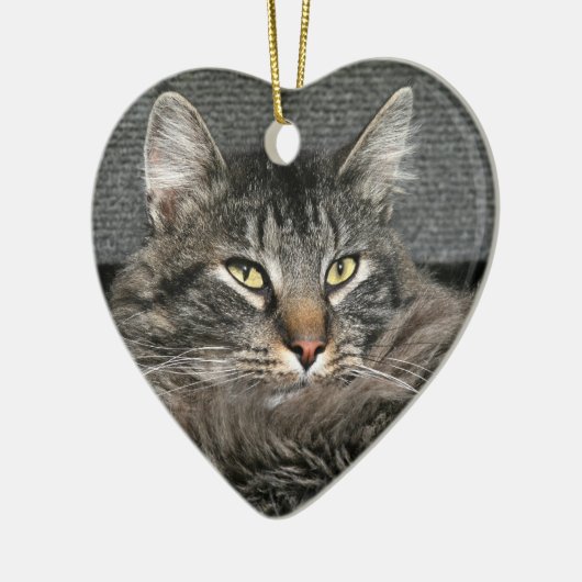 Maine Coon Katzengesicht Keramik Ornament (Links)