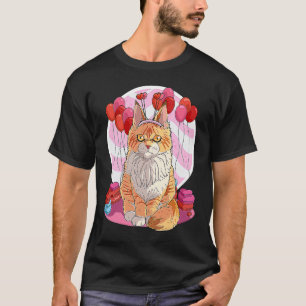 Maine Coon Katzenherz Valentinstag Dekoration T-Shirt