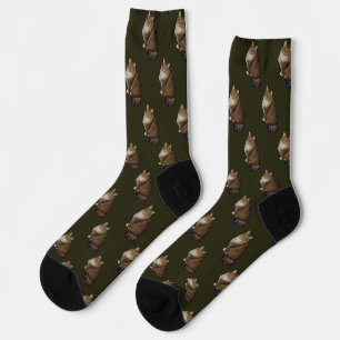 Maine Coon Katzenporträt Socken