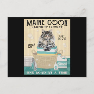 Maine Coon Katzenwäscherei 2 Postkarte