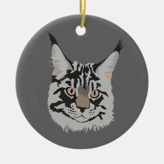 Maine Coon Keramik Ornament (Vorne)