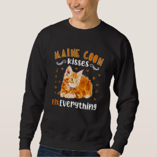 Maine Coon Kisses Fix Alles, Niedlicher Maine-Coon Sweatshirt