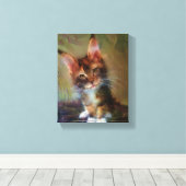 Maine Coon Kitten Art - Wählen Sie aus mir - Recht Leinwanddruck (Insitu (Holzboden))