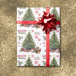 Maine Coon Kitten Basket unter dem Weihnachtsbaum Geschenkpapier