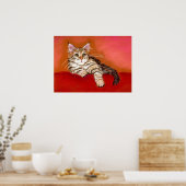 Maine Coon Kitten Cat Portrait Poster (Küche)