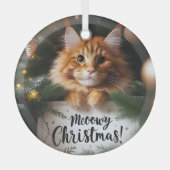 Maine Coon Kitten Meowy Weihnachtsglas Ornament (Vorderseite)