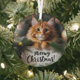 Maine Coon Kitten Meowy Weihnachtsglas Ornament