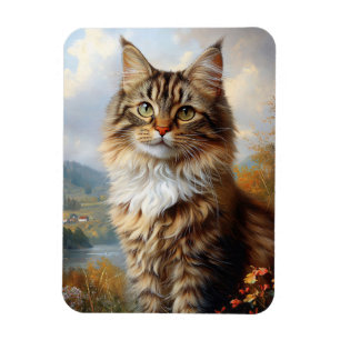 Maine Coon Kitten Portrait flexibel Magnet