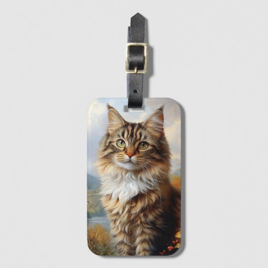 Maine Coon Kitten Portrait Gepäckanhänger (Vorderseite Vertikal)