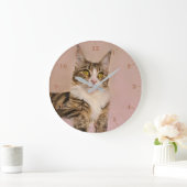 Maine Coon kitten Portrait Große Wanduhr (Zuhause)