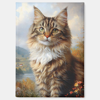 Maine Coon Kitten Portrait Magnet