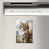 Maine Coon Kitten Portrait Magnet (In Situ (Geschirrspüler))