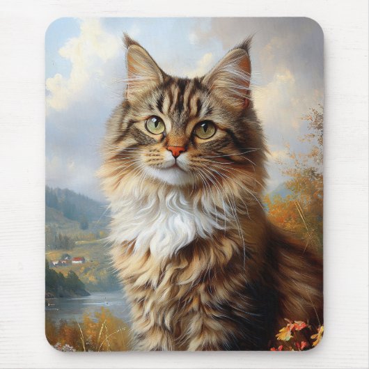 Maine Coon Kitten Portrait Mousepad (Vorne)