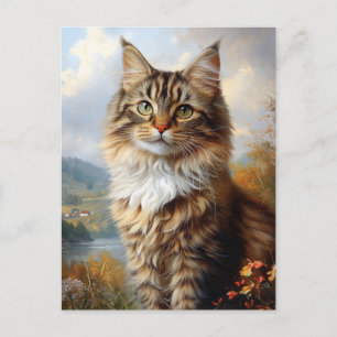 Maine Coon Kitten Portrait Postkarte