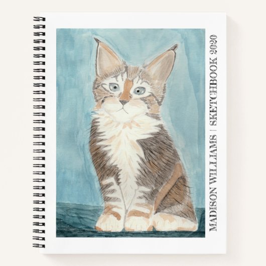 Maine Coon Kitten Your ArtWork SketchBook Notizblock (Vorderseite)