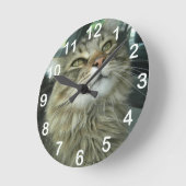 Maine Coon kitty Runde Wanduhr (Winkel)