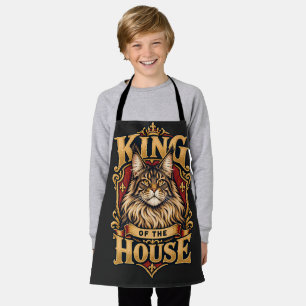 Maine Coon König des Hauses Gold Vintage Wappen Schürze