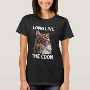 Maine Coon LANG LEBE DER COON Maine Coon Katzenbes T-Shirt