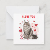 💖 Maine Coon Lover Valentine Cards 🐾 Mitteilungskarte (Rückseite)