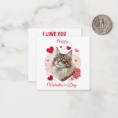 💖 Maine Coon Lover Valentine Cards 🐾 Mitteilungskarte (Vorderseite/Rückseite Beispiel)