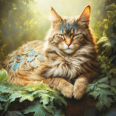 Maine Coon mit Feathers im Wald Puzzle