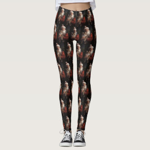 Maine Coon mit Santa Claus Festives Weihnachten  Leggings