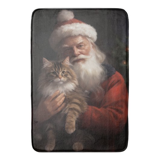 Maine Coon mit Weihnachten Badematte (Vorderseite Vertikal)