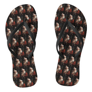 Maine Coon mit Weihnachten Badesandalen