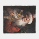 Maine Coon mit Weihnachten Fleecedecke (Vorderseite (Horizontal))