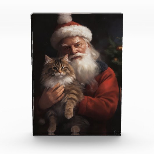 Maine Coon mit Weihnachten Fotoblock (Vorderseite)