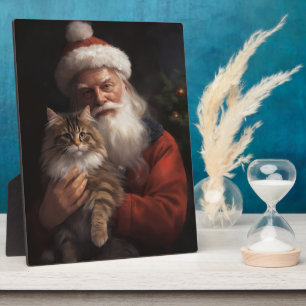 Maine Coon mit Weihnachten Fotoplatte