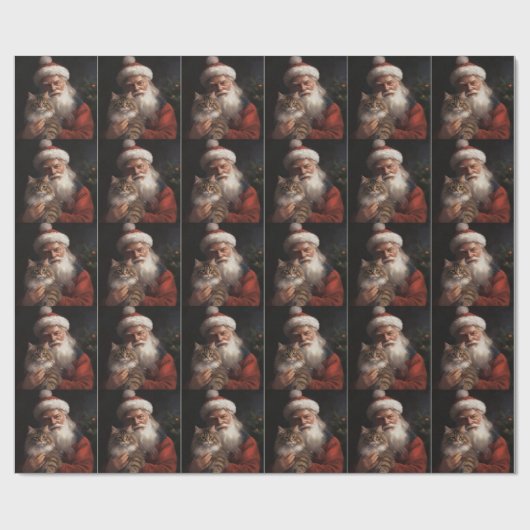 Maine Coon mit Weihnachten Geschenkpapier (Flach)