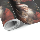 Maine Coon mit Weihnachten Geschenkpapier (Rolleneckpunkt)
