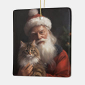 Maine Coon mit Weihnachten Keramikornament (Links)