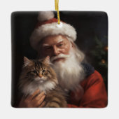 Maine Coon mit Weihnachten Keramikornament (Vorderseite)