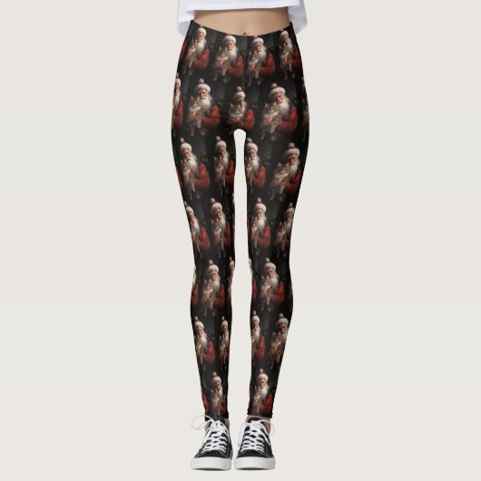 Maine Coon mit Weihnachten Leggings (Vorderseite)