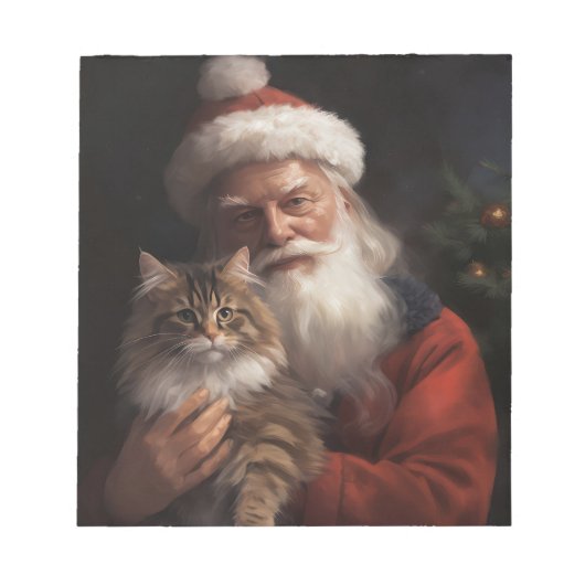 Maine Coon mit Weihnachten Notizblock (Vorderseite)