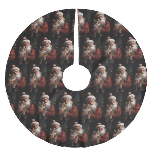 Maine Coon mit Weihnachten Polyester Weihnachtsbaumdecke (Vorderseite)