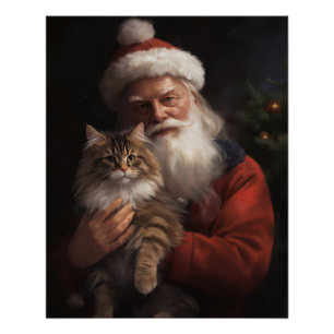 Maine Coon mit Weihnachten Poster