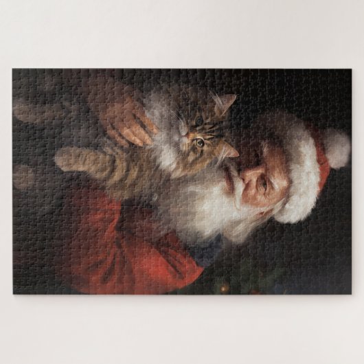 Maine Coon mit Weihnachten Puzzle (Horizontal)