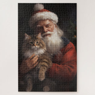 Maine Coon mit Weihnachten Puzzle
