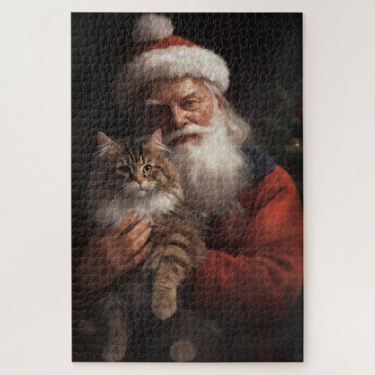 Maine Coon mit Weihnachten Puzzle (Vertikal)