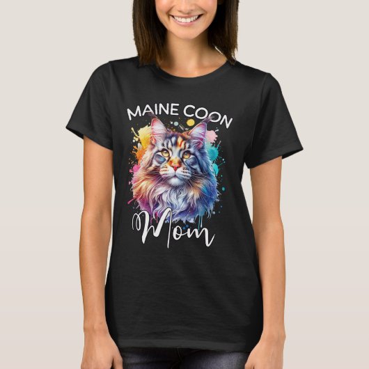 Maine Coon Mutterkatze Mutter Maine Coon T-Shirt (Vorderseite)